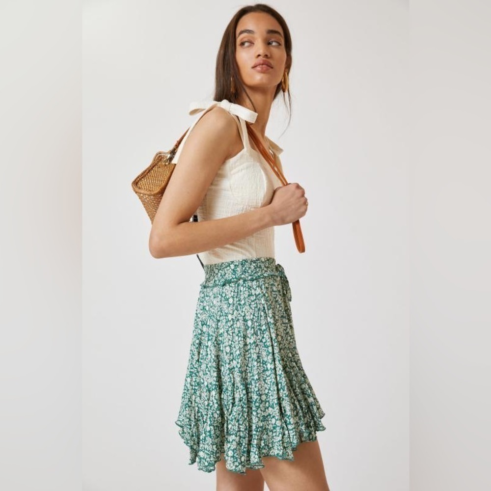 Anthropologie Pinch Printed Flouced Mini Skirt - Picture 4 of 9